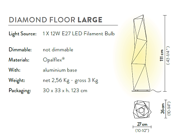 Slamp Торшер DIAMOND DIAFL00WHT00000000EU