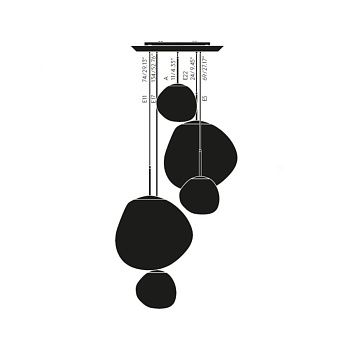 Люстра Melt Smoke MLPS06SM-PEUM4
