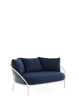 Диван Hiray (белый/синий) 6210/BU