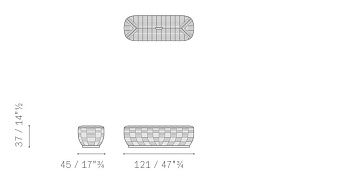 Банкетка уличная Lepli 45x121x37 см