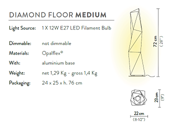 Slamp Торшер DIAMOND DIATM00WHT00000000EU