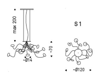 Светильник Oktopus 08 Cromato