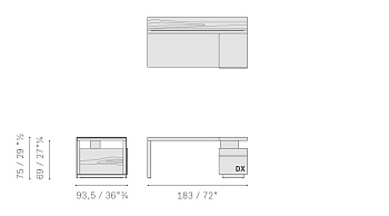 Письменный стол прямоугольный Jobs