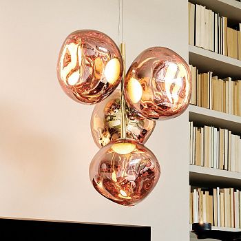 Люстра Melt Led Chandelier Copper Small MES02CO(4)+LEDC04GOEU(1)