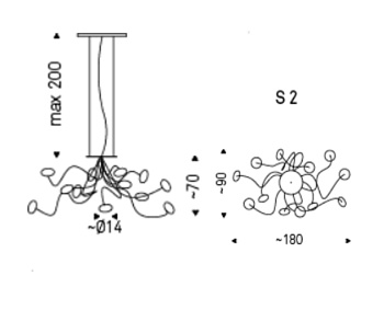 Светильник Oktopus 08 cromato S2 180x90
