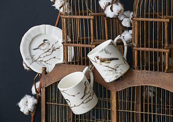 Блюдо для торта Les oiseaux de la foret Птицы в лесу 1854BPGB03